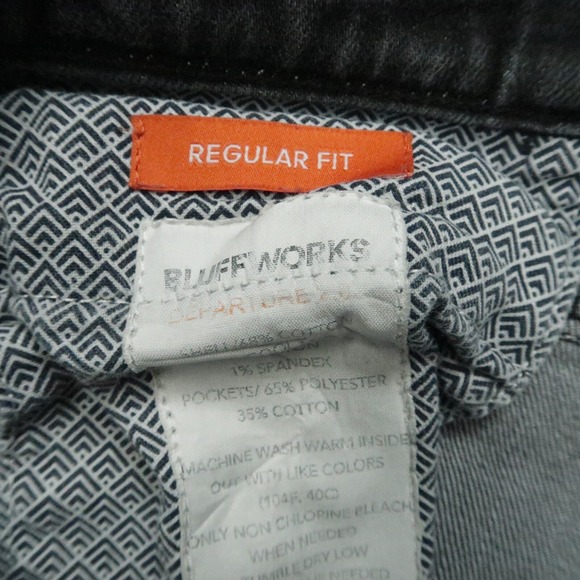 Bluffworks Jeans Mens 36x28 Faded Black Departure 2.0 Straight 5 Pocket Denim - Picture 6 of 13